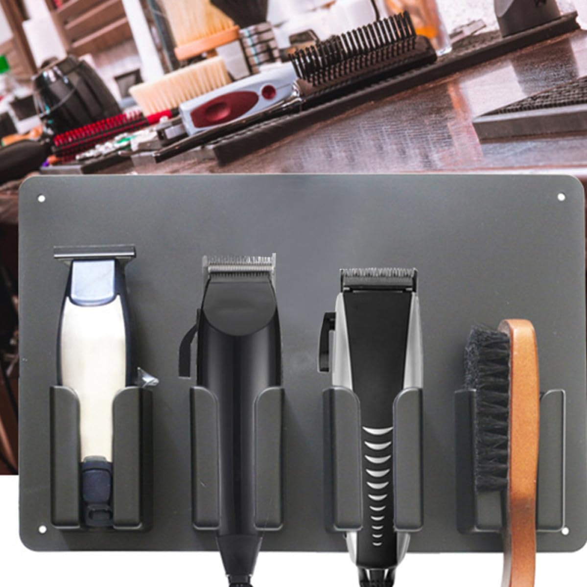 Hair Clipper Hanging Rack Plastic Wall Mounted Holder for Salon
