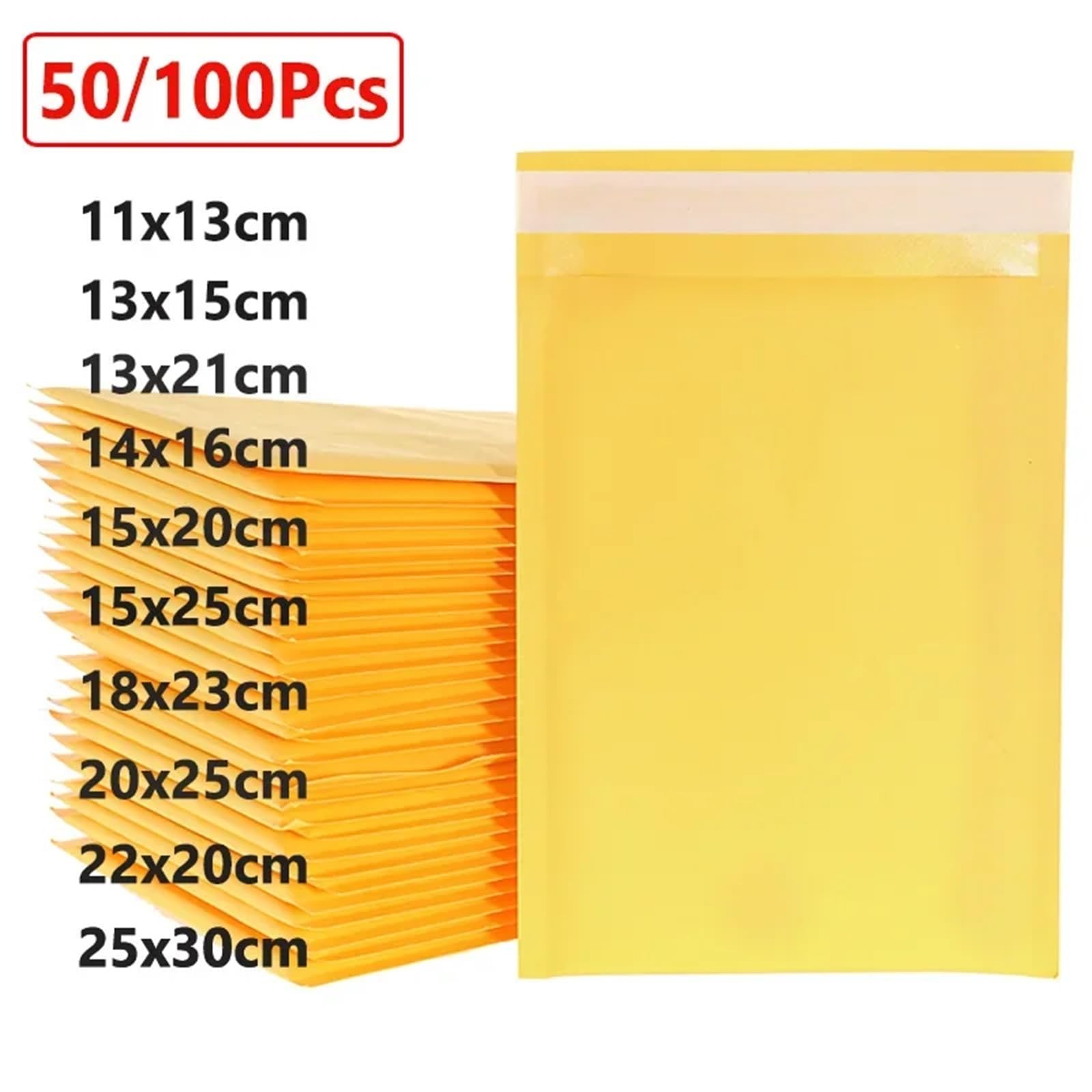 versandtaschen Kraftpapier-Luftpolsterumschläge, gepolsterte Versandtaschen, selbstverschließende Verpackungsbeutel, Kurier-Aufbewahrungstaschen(15x20cm-100pcs)