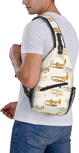 Miniatura 6 de Small Crossbody Bags for Women Men - Vintage Yellow Saxophone Print Adjustable Shoulder Bag Fanny Packs Belt Sling Bag Crossbody Purses Backpack for