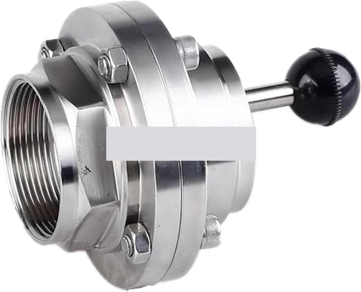3" DN80 Stainless Steel 304 Sanitary Butterfly Valve Female Thread Silicone Sealing
