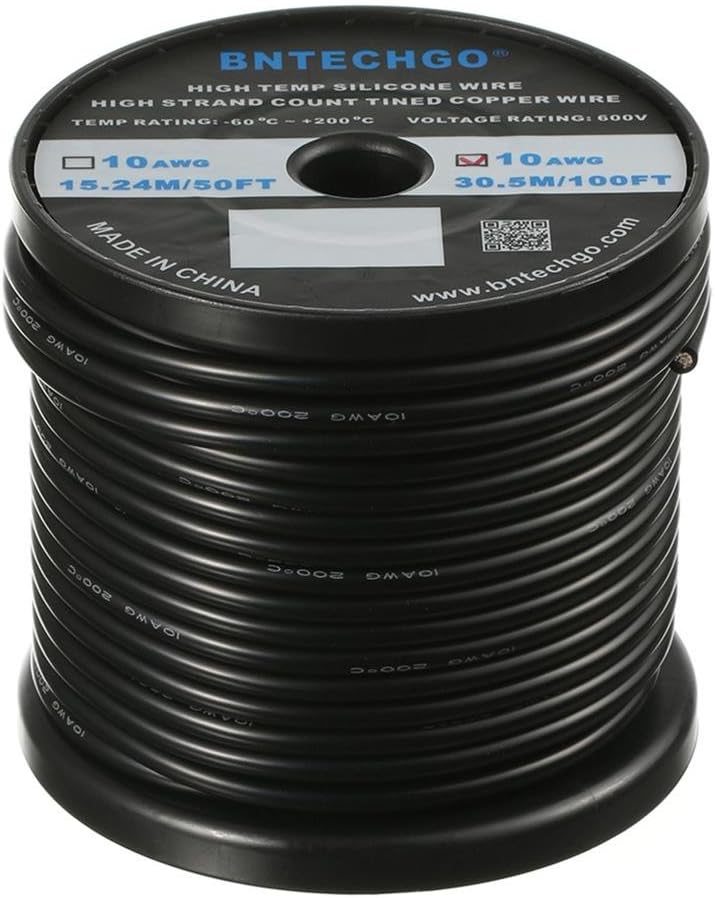 🔥 Cashback up to 70% BNTECHGO 10 Gauge Silicone Wire Spool 100 ft Black Flexible 10 AWG Stranded Tinned Copper Wire Best Cyber Monday 🔥 BNTECHGO 10 Gauge Silicone Wire Spool 100 ft Black Flexible 10 AWG Stranded Tinned Copper Wire