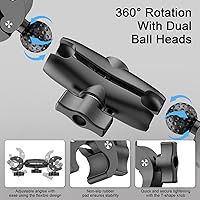 Vista 3 de Soporte de cámara de doble abrazadera: soporte universal para carritos de golf, abrazadera de paraguas, escritorio, cochecitos, vagones, estudio