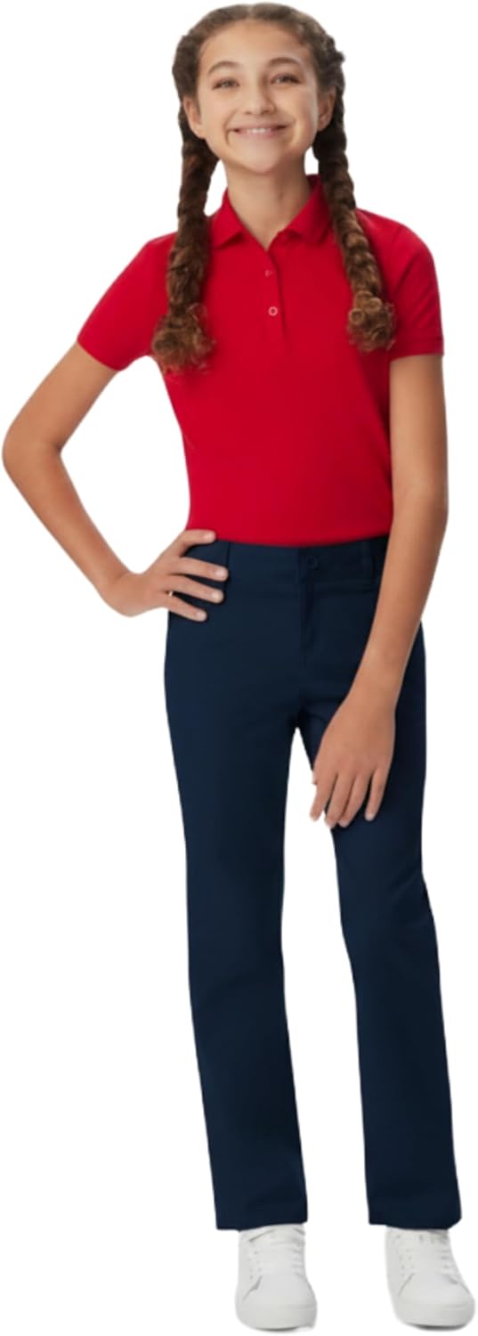 French Toast Girls' Straight Fit Stretch Twill Pant