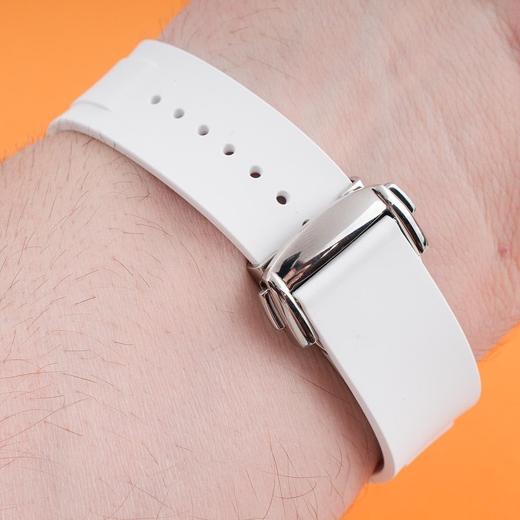 StrapHabit Quick Release Deployant Rubber Watch Strap For Large and Small Wrists - Women and Men - Band FKM Deployment 19mm, 20mm, 21mm, 22mm - Image 4