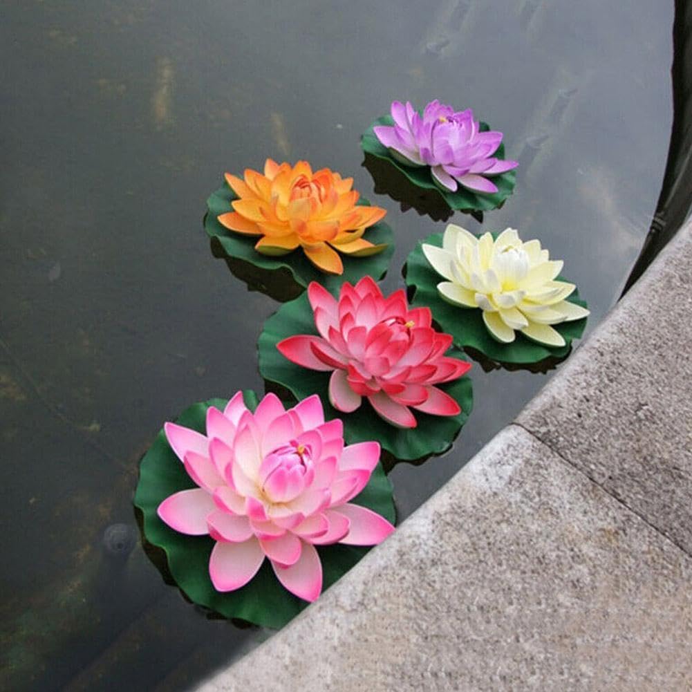10 cm fiore artificiale galleggiante pianta finta realistica paesaggio ninfea per laghetto micro decorazione giardino