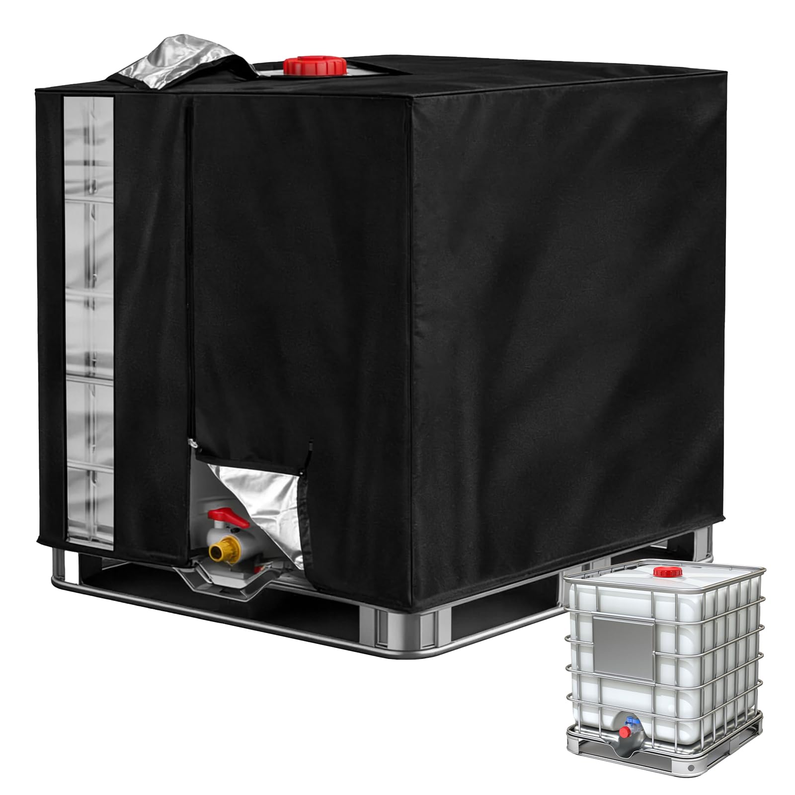 Bâche pour cuve IBC 1000L couvercle anti-poussière et housse de protection cuve d'eau
