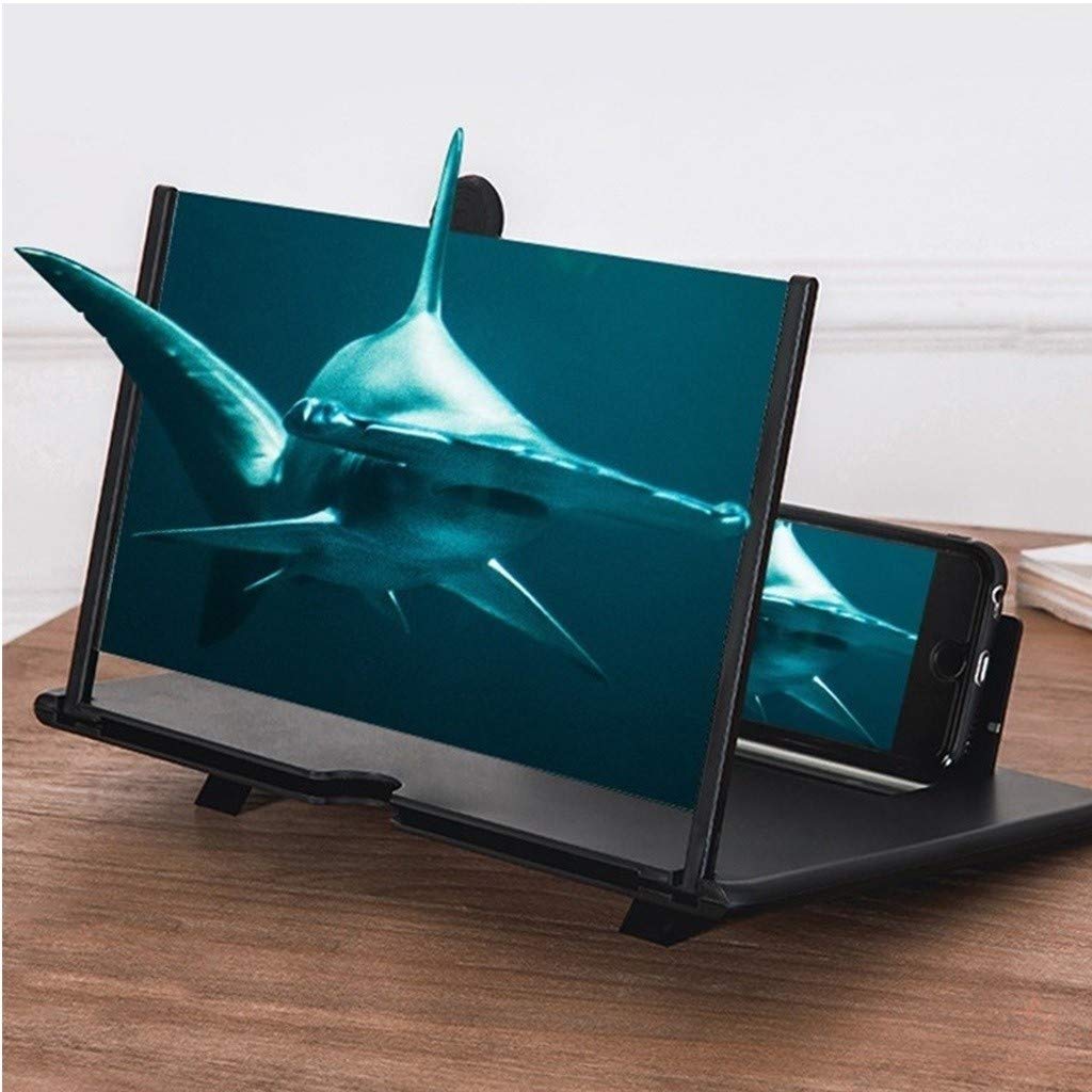 Lente di ingrandimento per Schermo Ingranditore dello Schermo 3D for Smartphone da 12", Amplificatore Estensibile for di telefoni cellulari, Film, Videogiochi(Black,10in)