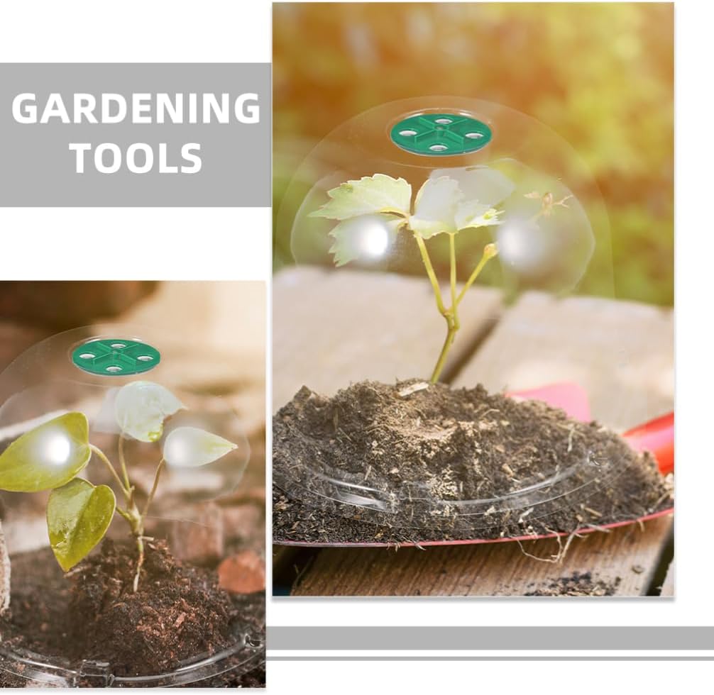 HANABASS 3 Pack Garden Cloche Dome, Plant Nursery Pot Cover, 8.2 x 10.2 Inch, Clear Plastic Plant Pot Domes for Humidity and Frost Protection Outdoor Seedling Propagation