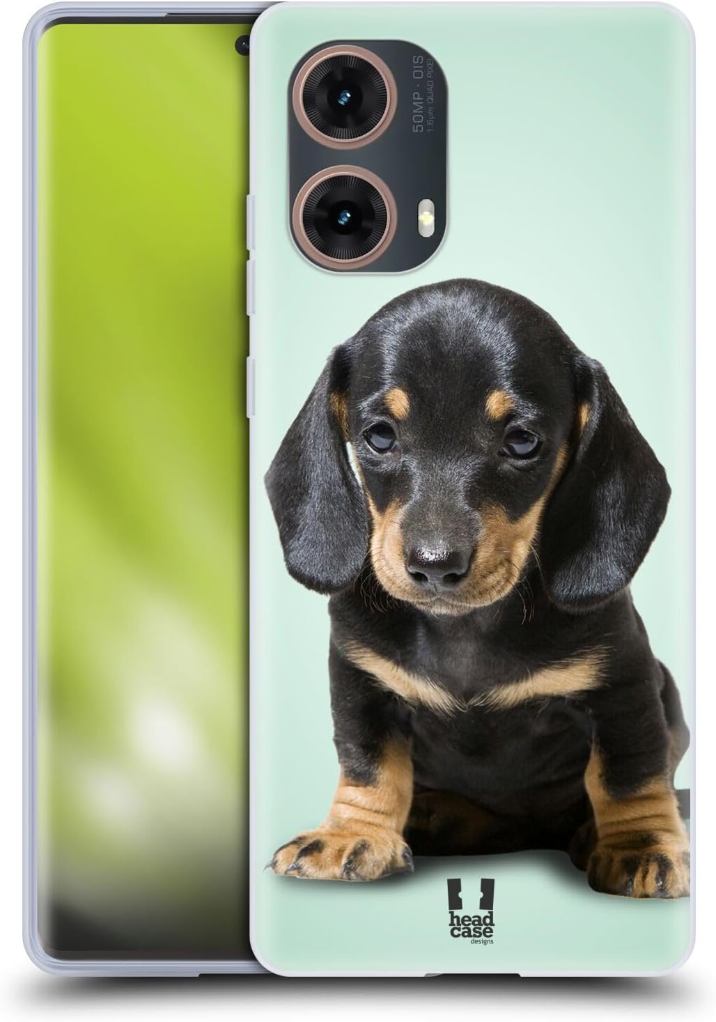 Head Case Designs Sitting Dachshund Puppy Popular Dog Breeds Soft Gel Case Compatible with Motorola Moto G85