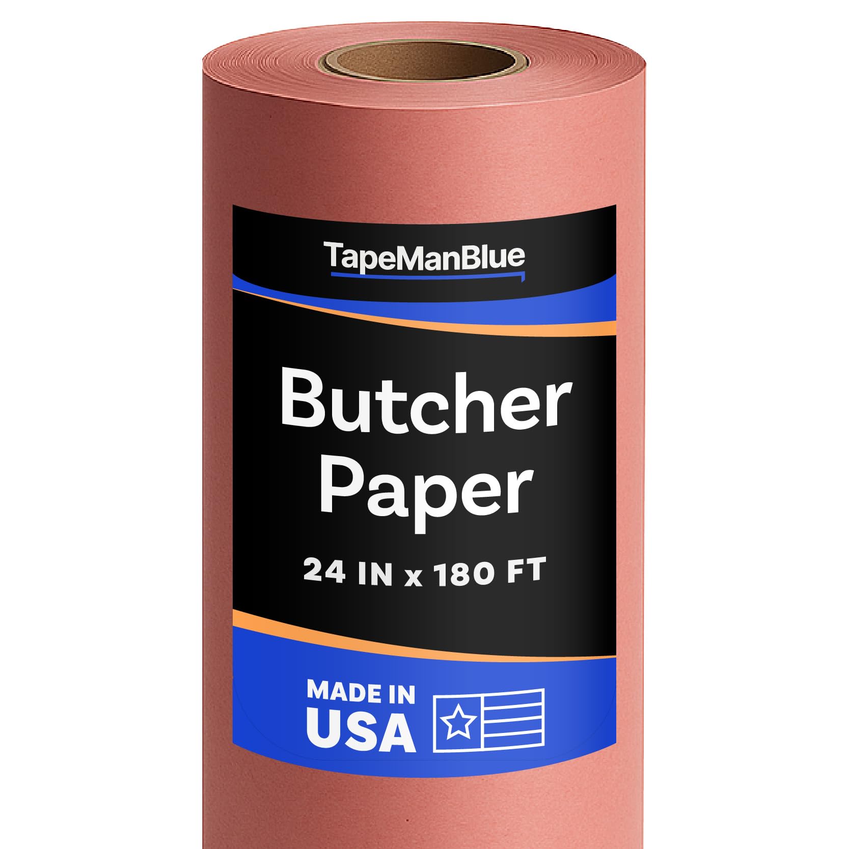 Pink Butcher Paper Roll, 24 inch x 2160" (180'), Made in USA, 40 lb. Food Grade Roll of Butcher Paper for Smoker, Wrapping, or Storing Meats, BBQ Accessories, Unwaxed and Uncoated