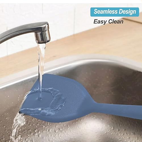 Miniatura 9 de Juego de espátulas de silicona, espátulas resistentes al calor con diseño de una pieza sin costuras, utensilios de goma antiadherentes para hornear