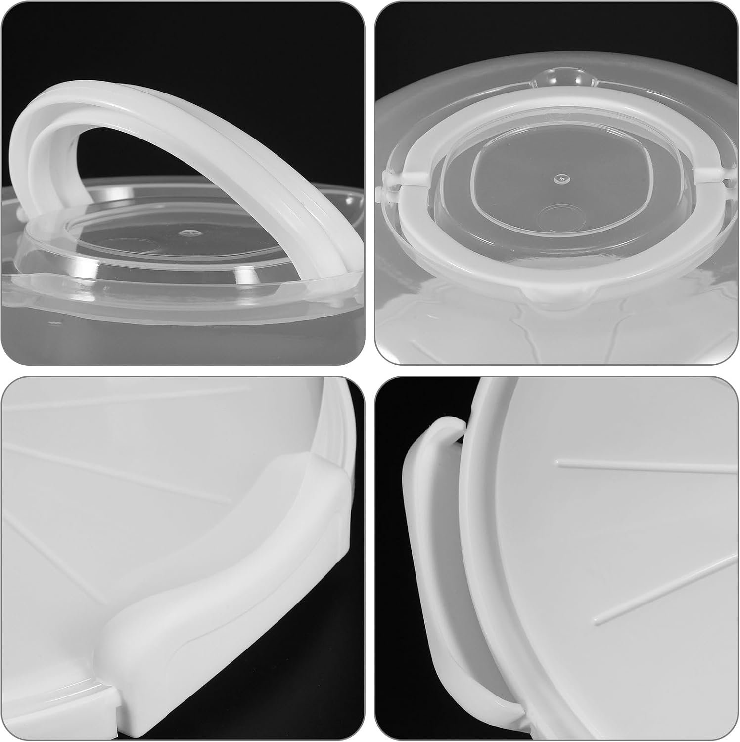 GARVALON Reusable Cake Box with Handle 8-inch White Tall Cake Carrier Baking Container Transport and Storage