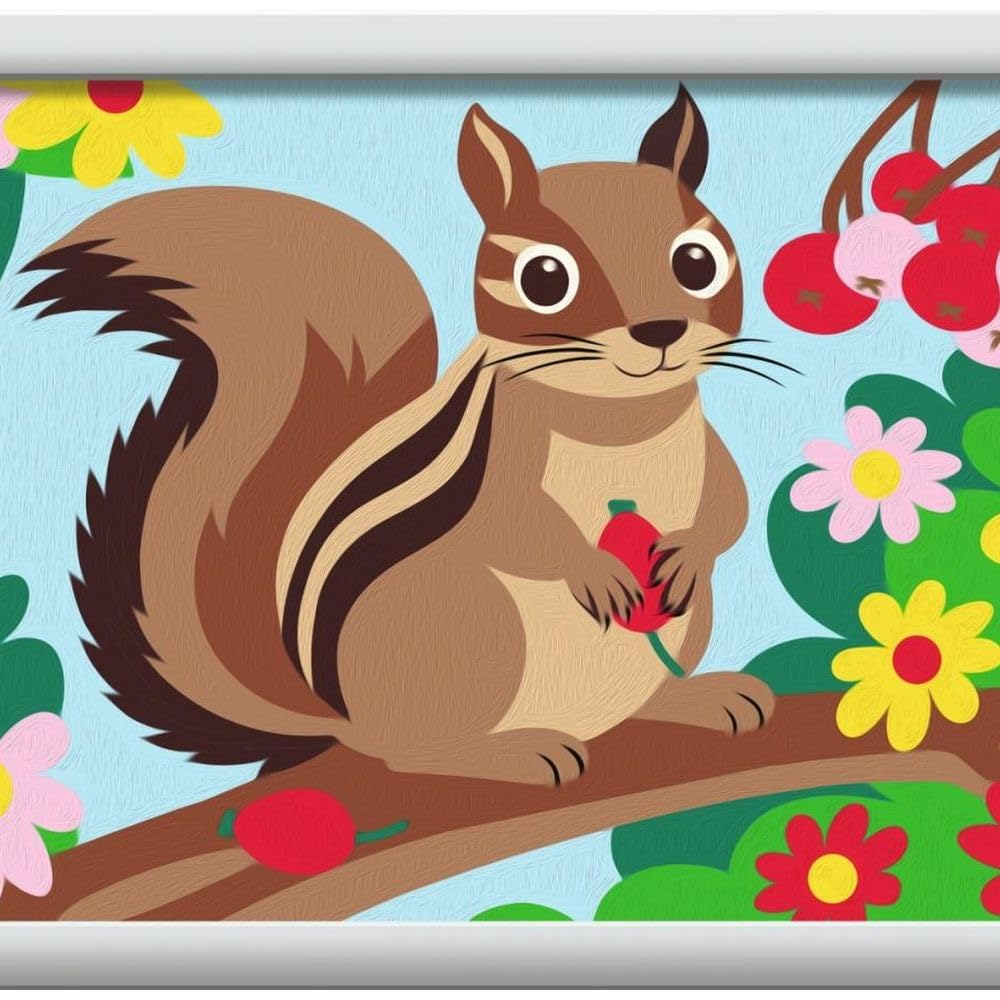 Ravensburger - CreArt E Series - Cheerful Squirrel | Paint By Numbers | Paint Kit | Measures 14 x 19 | Games Kids 7 Years | Gift Ideas | Gift Child 7 Years