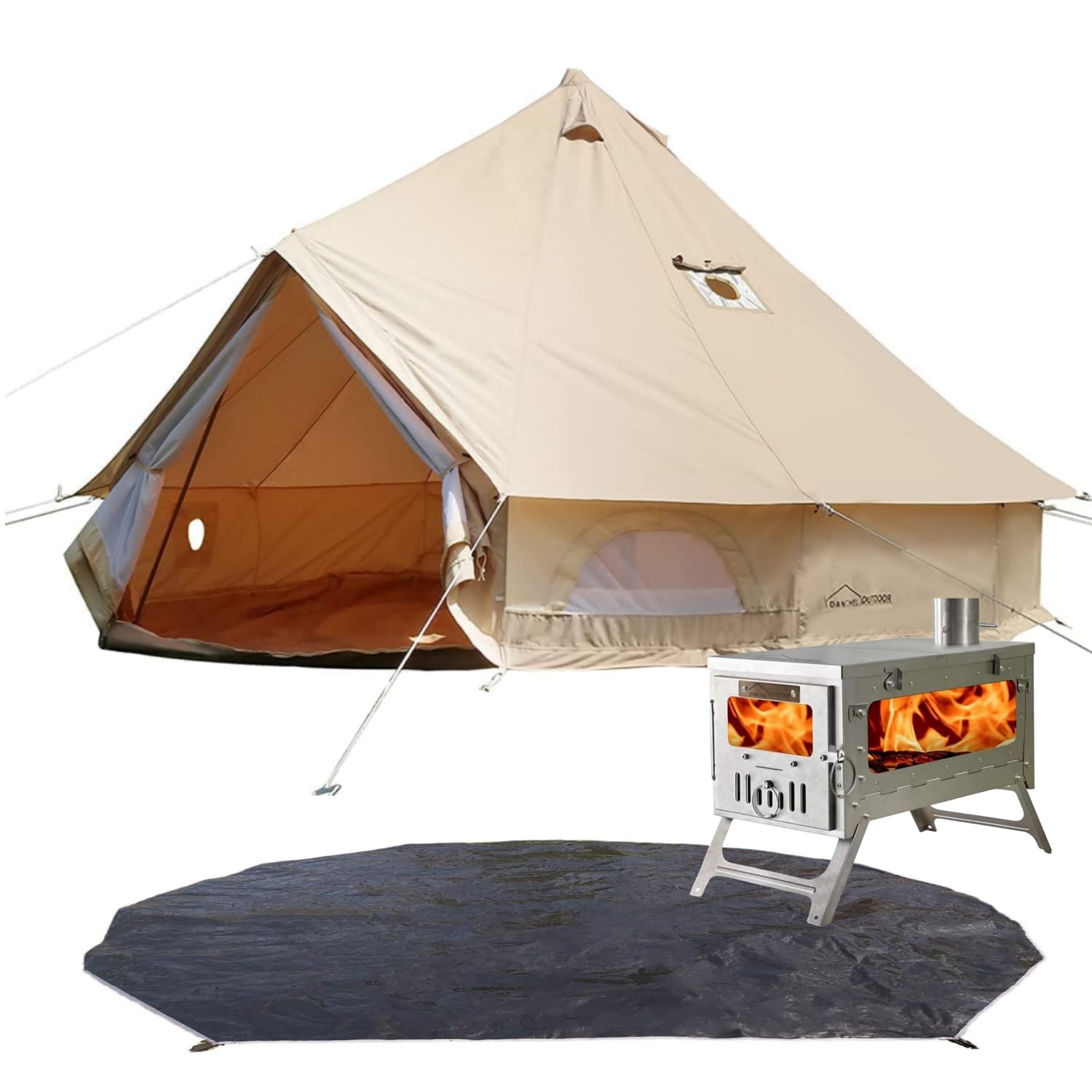 Amazon.com : DANCHEL OUTDOOR Large Canvas Yurt Tent with Stove