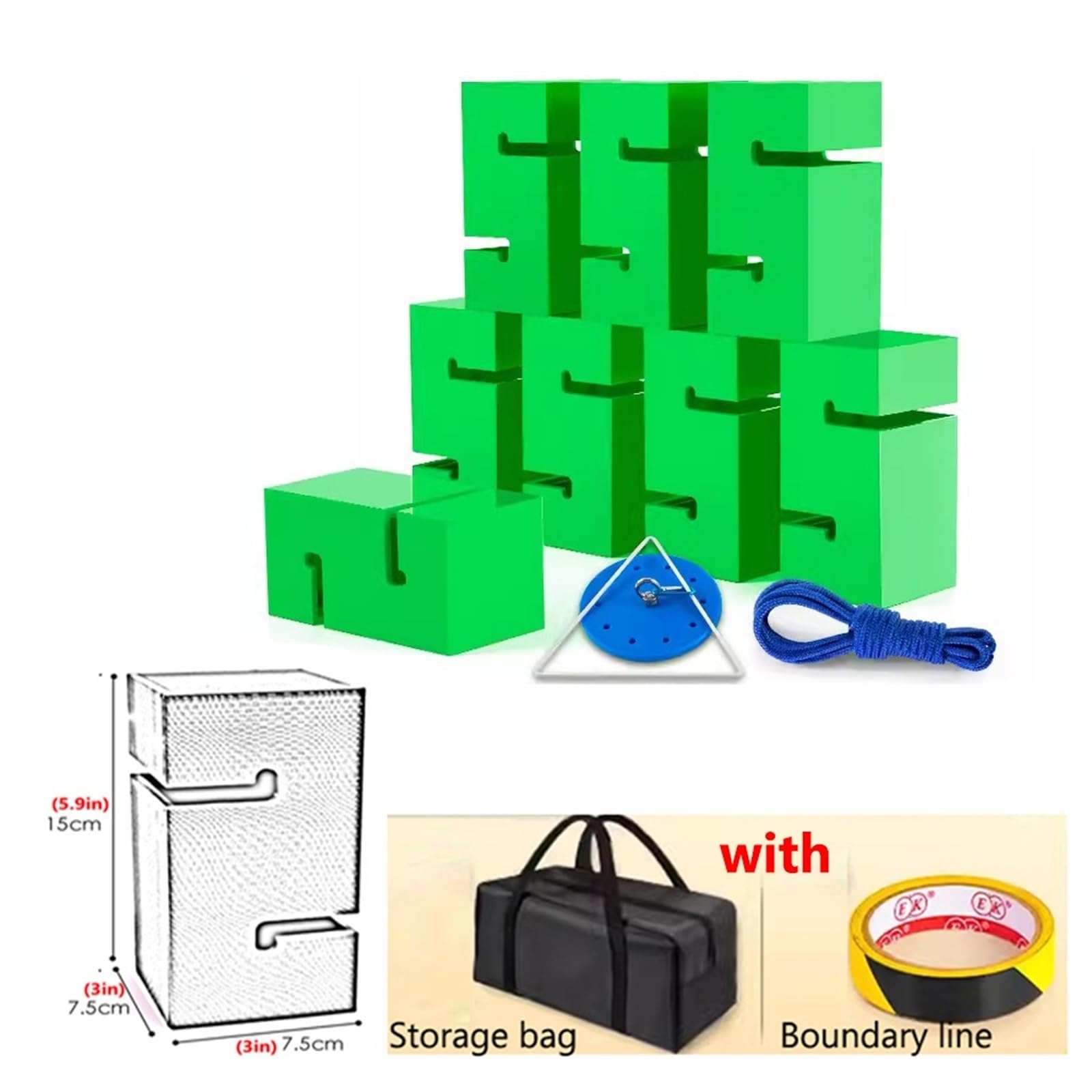 Zestaw klocków do budowania w zespole, Zestaw do gry Team Building Tower dla dorosłych i grupowych Wielokolorowy 5/8/10 szt(Green,8PCS)