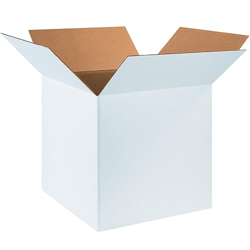 Caja de envío de cajas corrugadas, 18 x 18 x 18 pulgadas, color blanco, 20 unidades