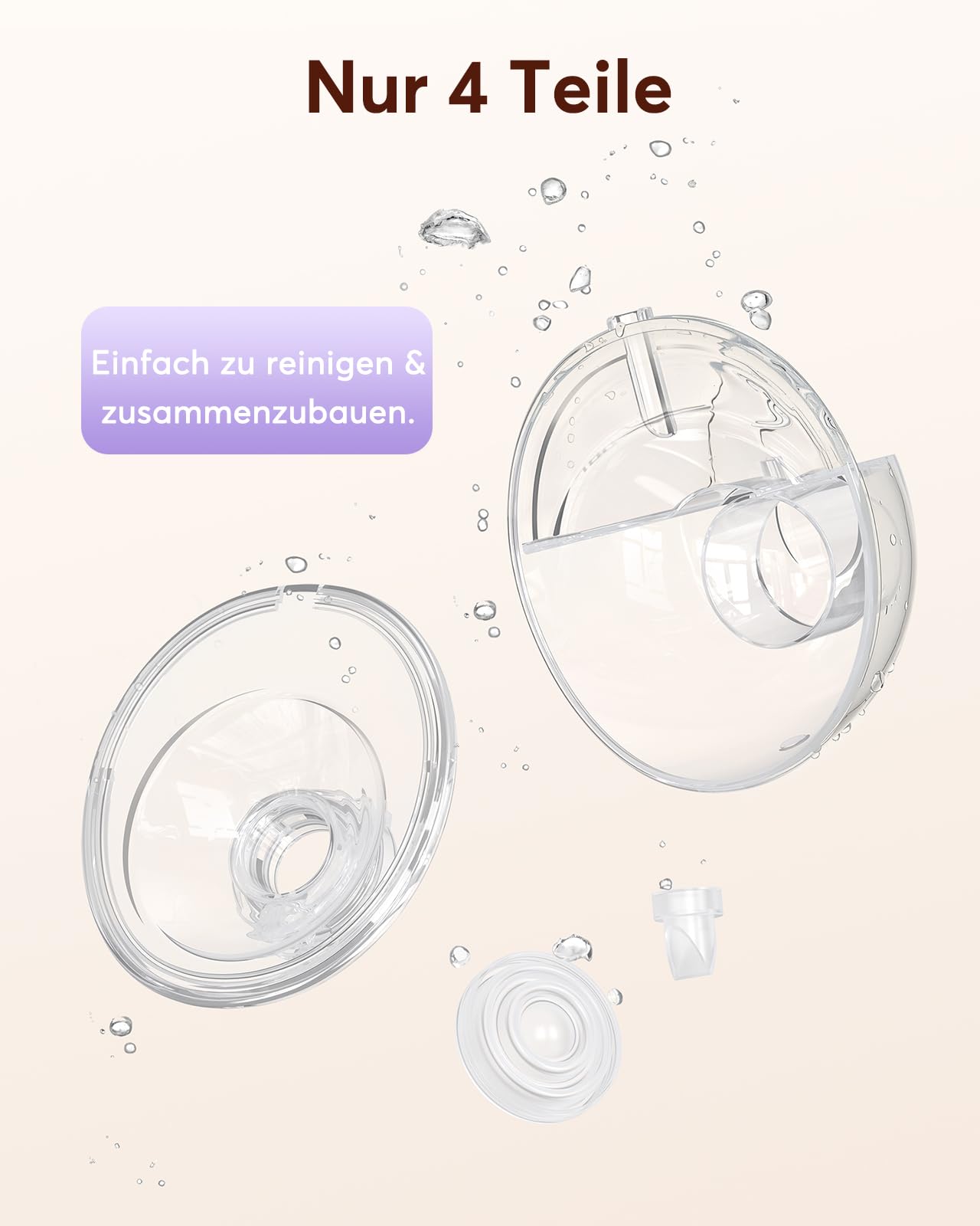 Haokoo Milchpumpe Elektrisch Freihändig für Stillende Mütter, Tragbare Elektrische Milchpumpe für Anfängerinnen, Auslaufsicher, mit 17/19/21/24/27 mm Flanschen, 4 Modi & 12 Stufen, Weiß, 2 Stück