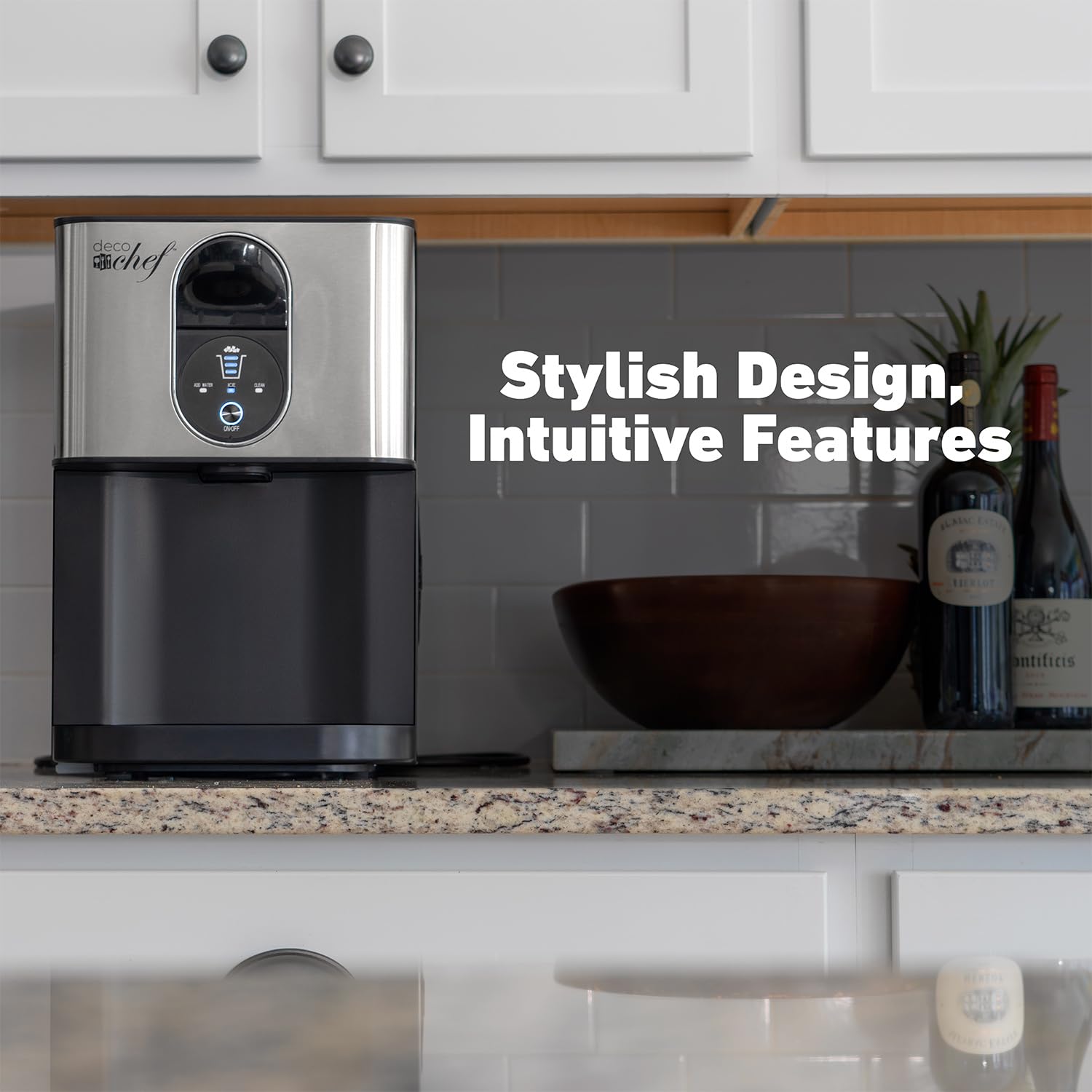 Deco Chef Self Dispensing Nugget Ice Maker Countertop, 46lb Per Day Automatic Chewable Ice, 1.8lb Per Hour, Stainless Steel (Adimn01) on Fridge.com - View 4