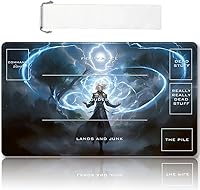Vista 52 de Tapete de juego MTG cosido de alta calidad con zonas y respaldo de goma antideslizante, tapete de juego TCG para MTG y otros juegos de cartas, Dkt