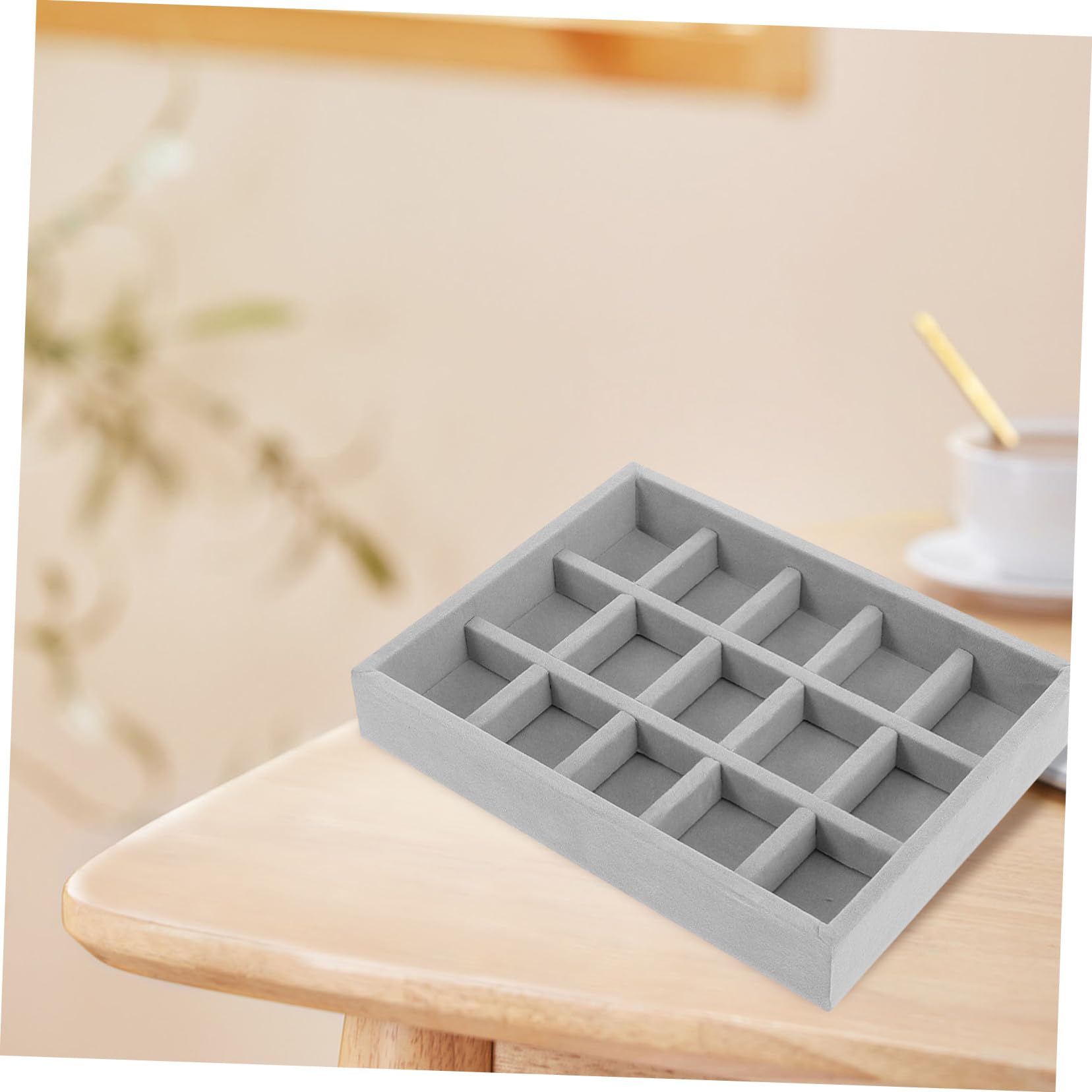 HEMOTON 4pièces Plateau Organisateur Bijoux Tiroir Présentoir Bagues Boucles d Oreilles Colliers Rangement Douce Et Résistant