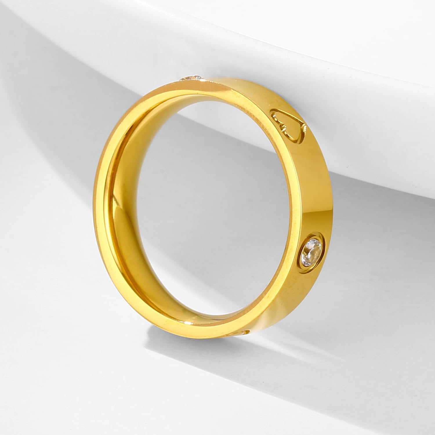 Women Love Friendship Ring 18K Gold Silver Plated Cubic Zirconia Stainless Steel Promise Ring Wedding Band Jewelry Birthday Gifts For - Image 4