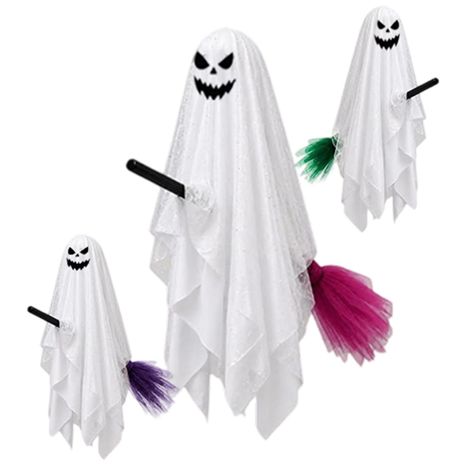Duch Halloween 3 Straszne Duchy do Zawieszenia z Wbudowanymi Lampkami