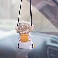 Vista 2 de Accesorios de decoración de coche de pato oscilante, colgante de espejo retrovisor para automóvil, decoración de espejo retrovisor para damas