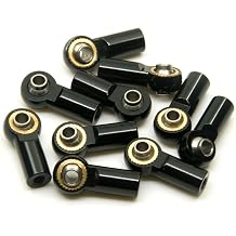 10Pcs M3 Aluminum Ball Head Holder Link Rod Ends Joint Linkage for 1/10 RC Axial SCX10 F350 D90 Etc. RC Crawler Accessories Black