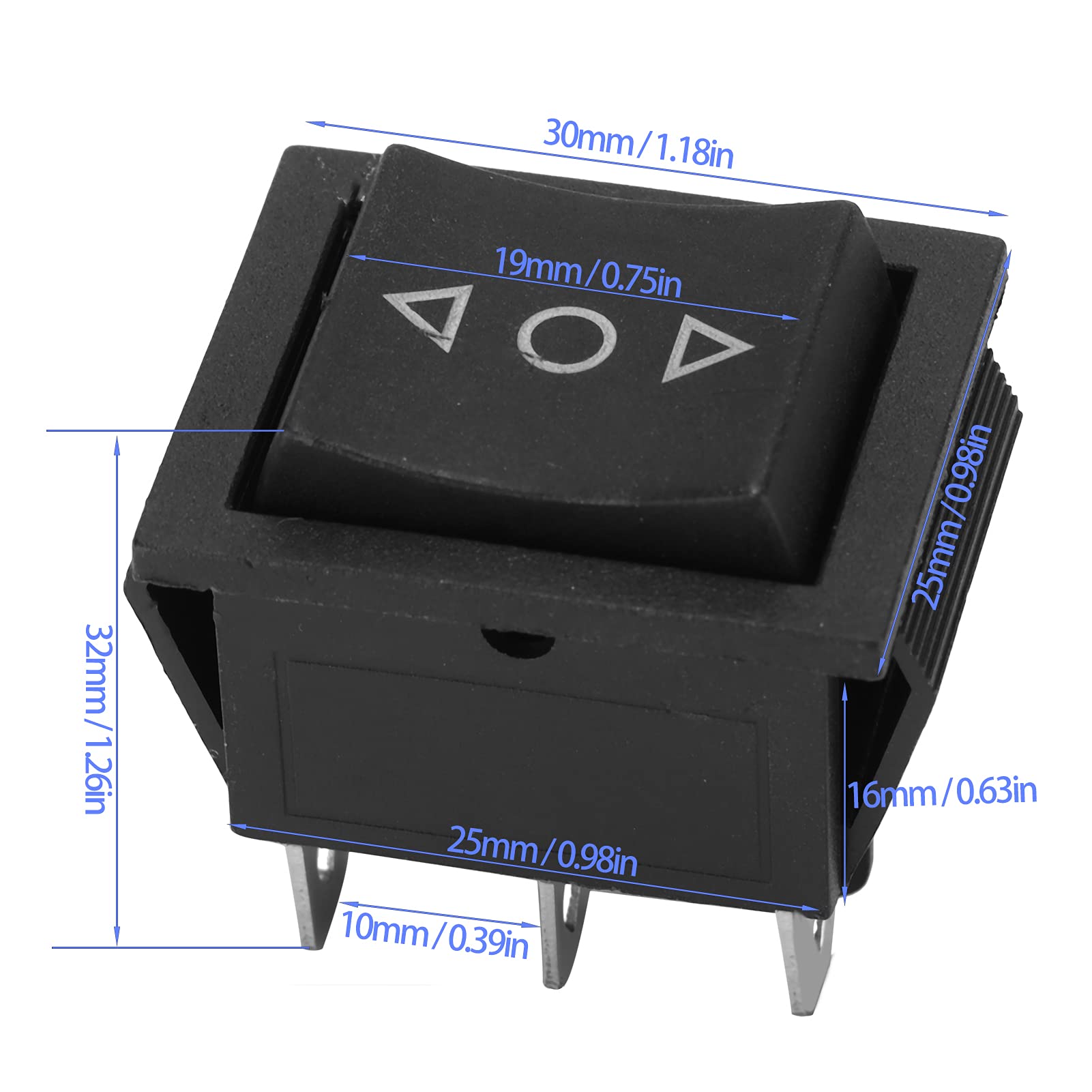 Akozon Interruttore, 6 Pin 3 Posizioni Snap Posizione On-off-On Interruttore a Bilanciere per Barca per Auto Moto Barche