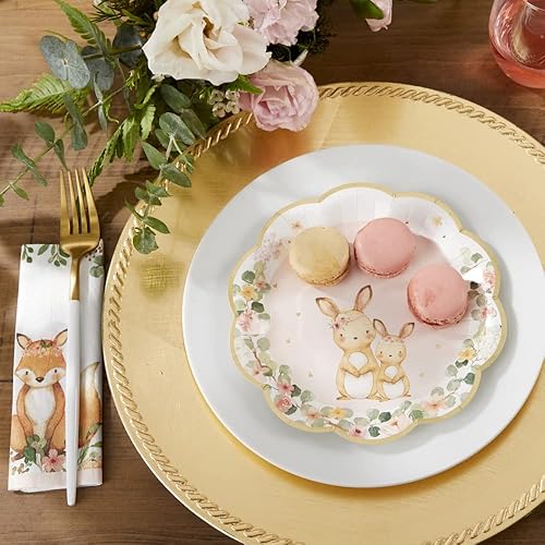 Miniatura 5 de Kate Aspen Woodland Baby Shower - Servilletas de papel rosa de 2 capas (juego de 30), servilletas decorativas gruesas