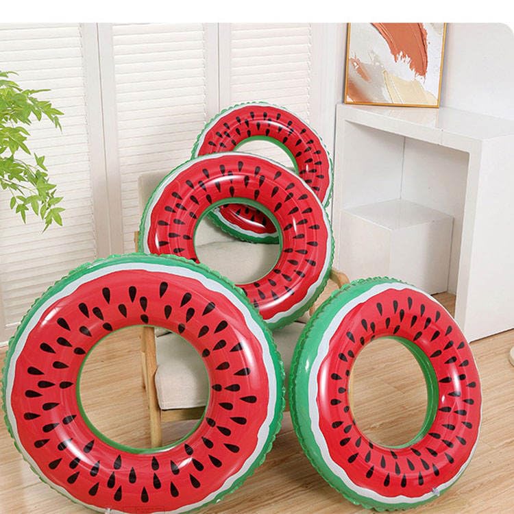 Image of Watermelon Pool Floats for Kids Adults, Inflatable Swim Rings Swimming Pool Float Tube Round Shaped Swimming Tube Water Fun Beach Pool Toys for Summer Party