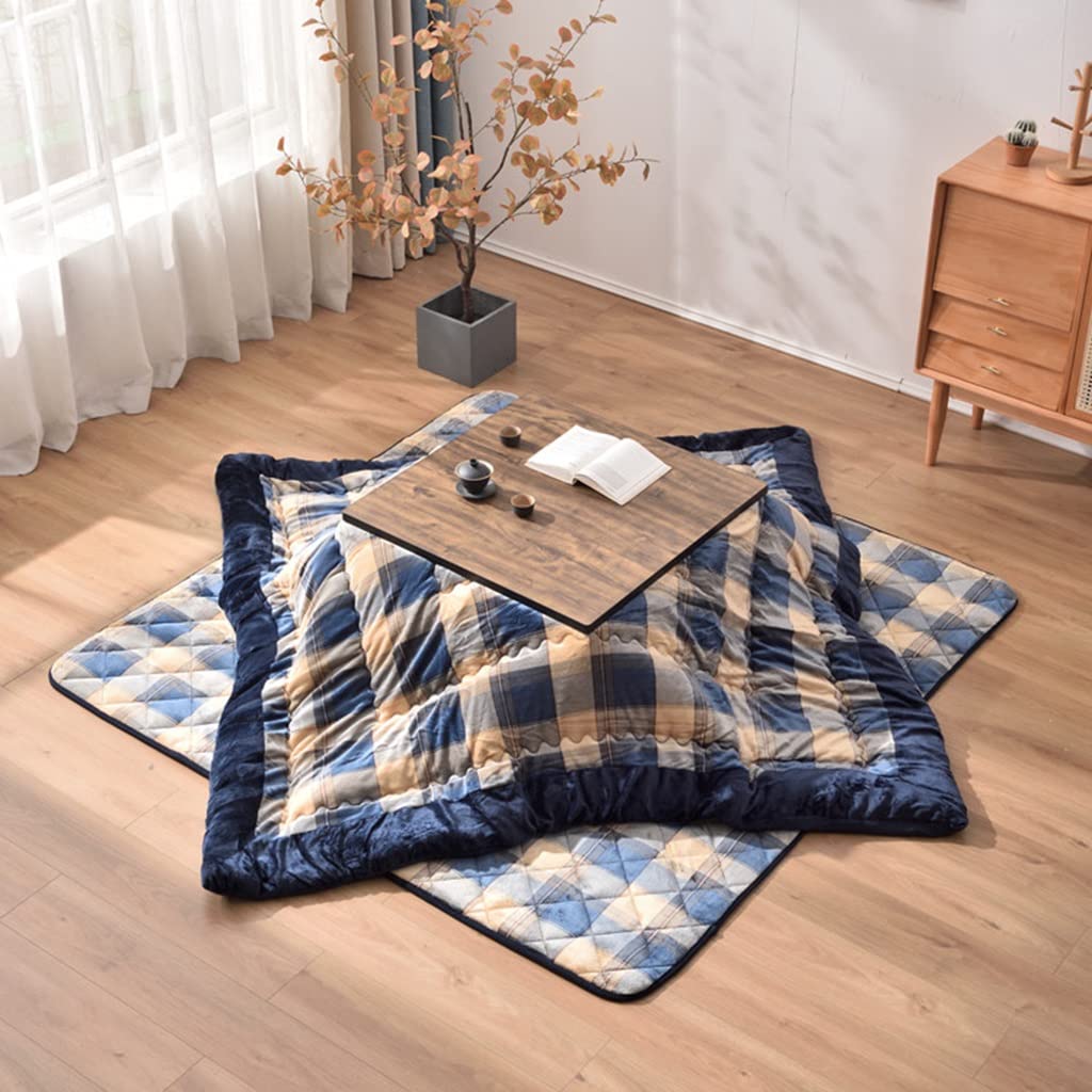 Stół grzewczy Stół grzewczy w stylu japońskim Wielofunkcyjny stół Kang Domowy stół Tatami Stół grzewczy Stolik kawowy Stół grzewczy (kolor: niebieski, rozmiar: 75 * 75 cm) (niebieski 120 * 7