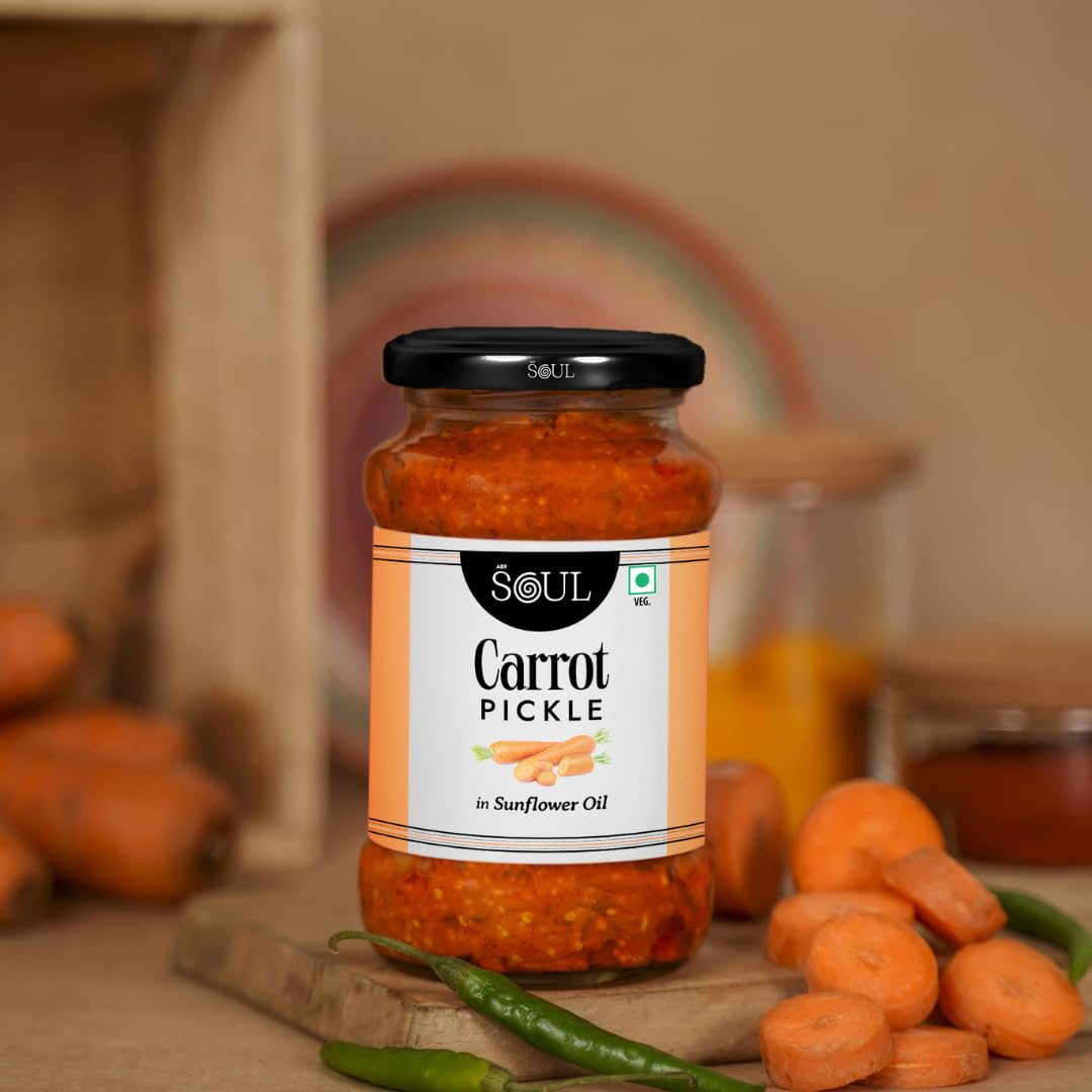 Soul Carrot Pickle 380g -Crunchy Delight in Sunflower Oil 3