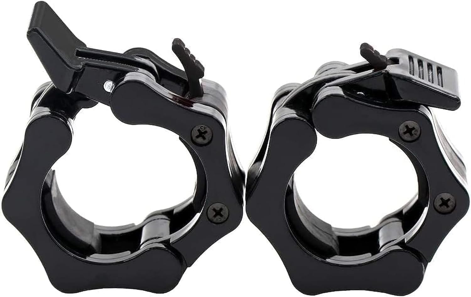 Olympic Barbell Clamps Collars Quick Release Pair Weight Clips for 2 inch Barbell Black