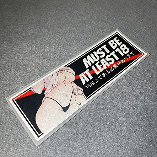 Adults Girl Must Be At Least 18 Years Stickers Car Styling Vinyl Decoration Laptop Auto Motor Anime Graffiti Stickers 200x65mm