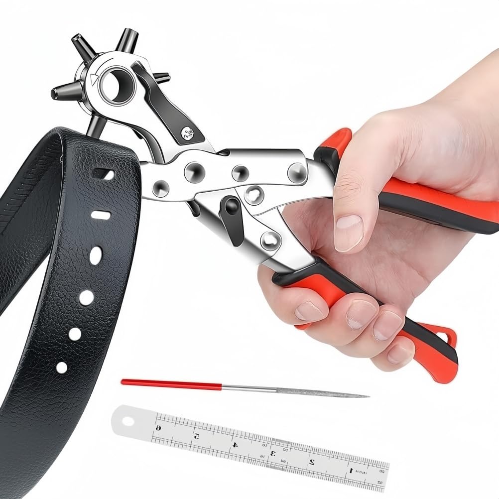 AIRAJ PRO Leather Hole Punch,Belt Hole Puncher For Leather,Heavy Duty MultiSize