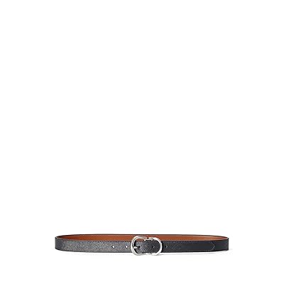 Lauren Ralph Lauren Reversible Crosshatch Leather Belt Women