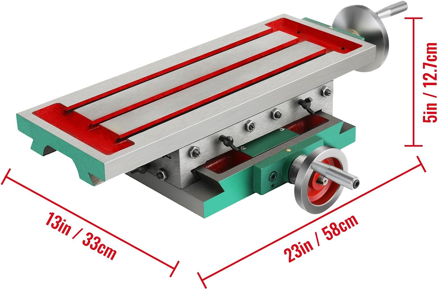 Happybuy Milling Table 17.7×6.7Inch Compound Slide 30KG Multifunction Worktable 2-Axis Cross Milling Machine 4-Way for Drill Stands Bench