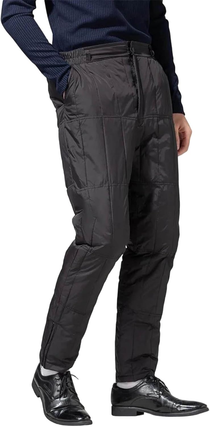 Men's Winter White Duck Down Pants High Waist Thickened Warm Windproof Thermal Trousers