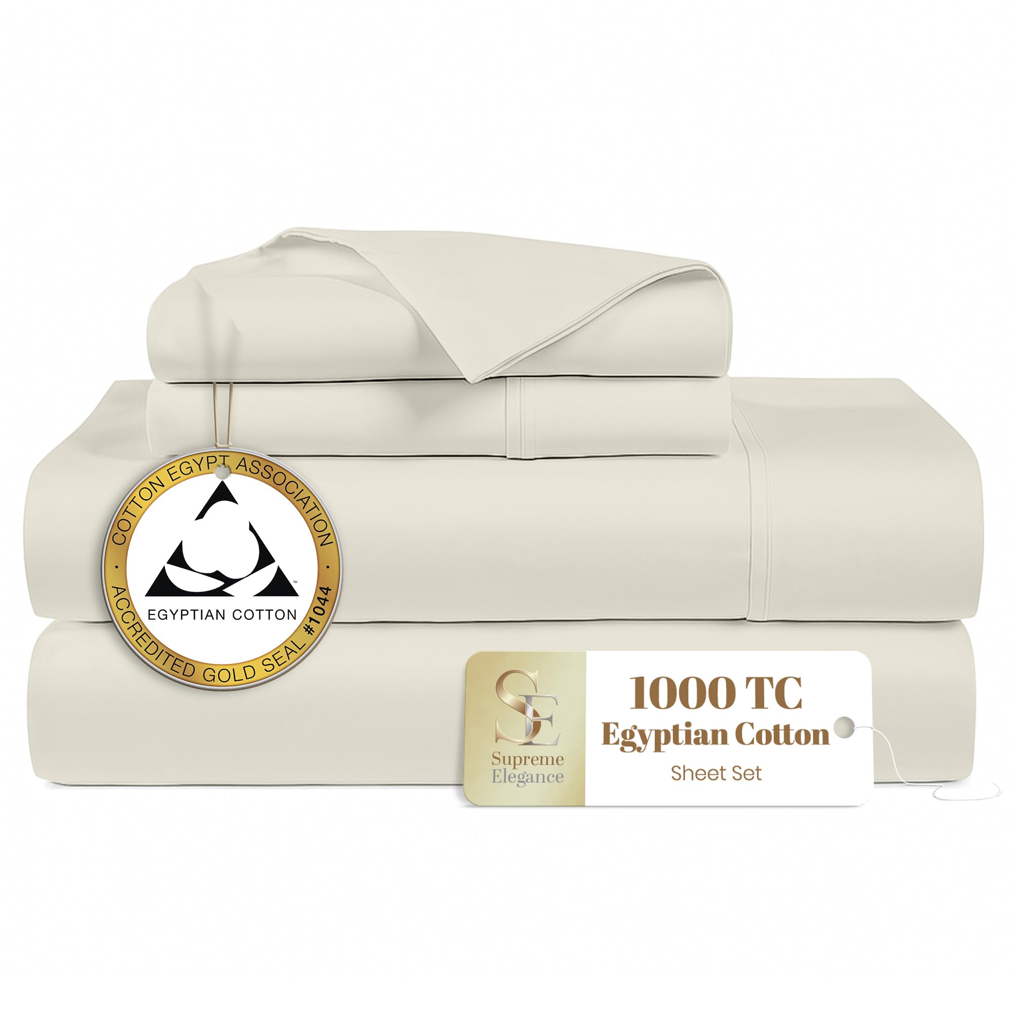 Amazon.com: SUPREME ELEGANCE 1000TC 100% Egyptian Cotton Queen
