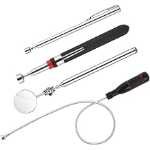 flintronic 4 PCS Telescopic Magnetic Pick up Tool Set, Extendable Magnetic Pickup Tools with Non-slip Handle, Retractable Magnet Wand for Picking Up Small Parts Metal Objects, Screws, Nuts
