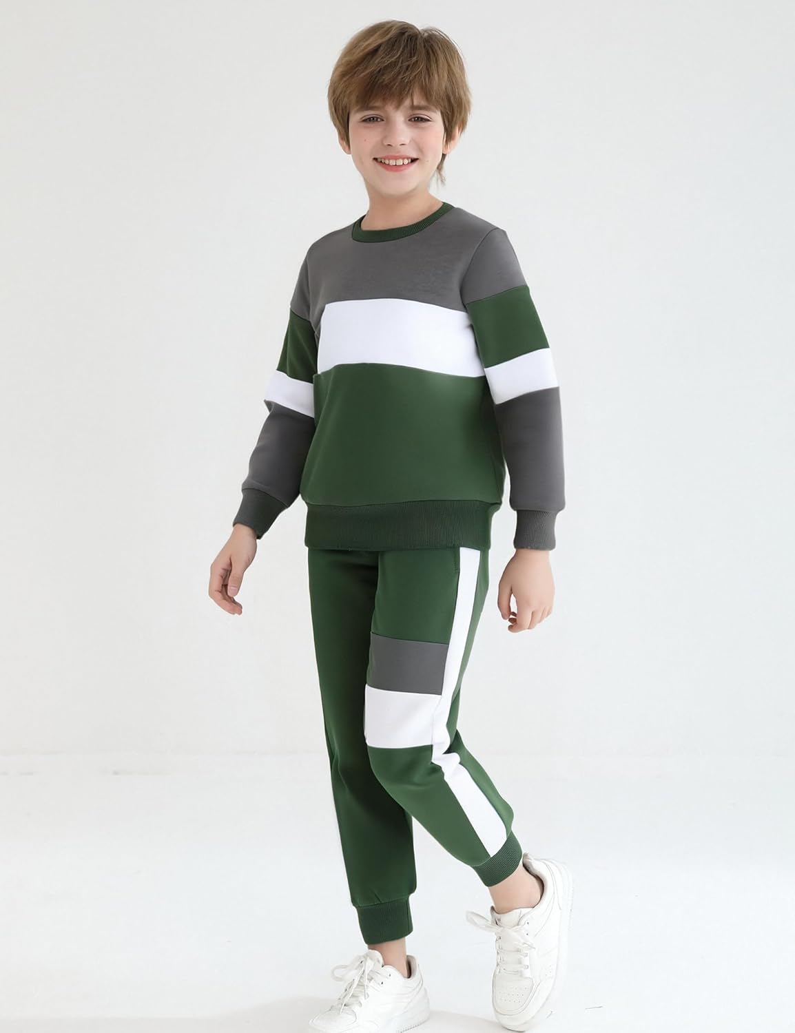 mkodopy Boys Clothes Hoodie Sweatsuits Tops and Pants Boys Fall Winter Outfits Boy Clothing Set - Image 3