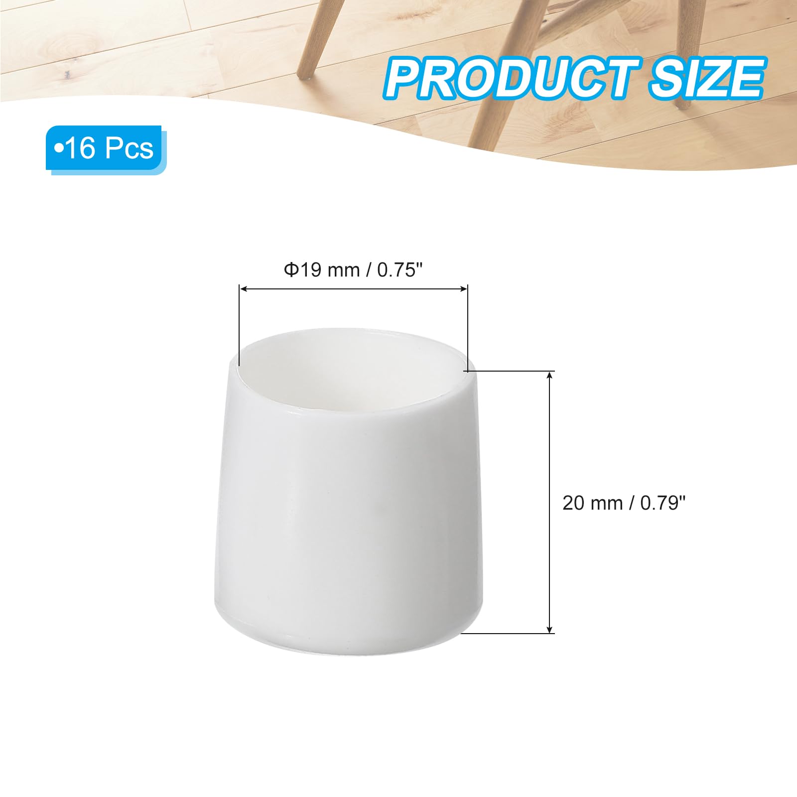PATIKIL Round Rubber Chair Leg Caps Tips 3/4" - Image 2