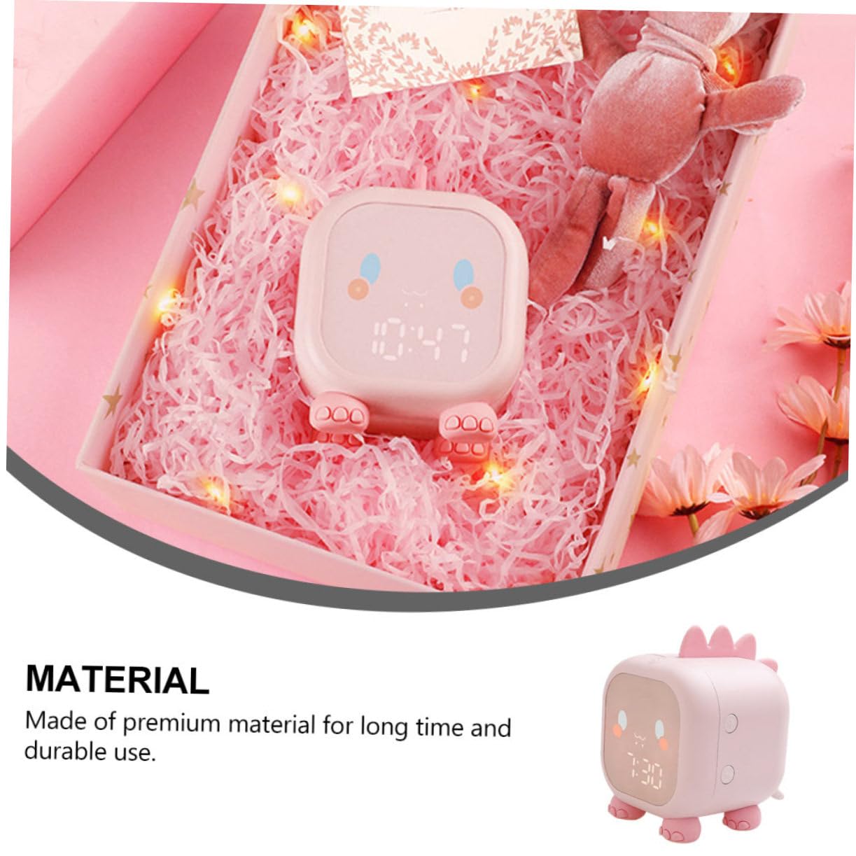 IMIKEYA Reloj Despertador Infantil de Silicona Rosa USB 1 Pieza