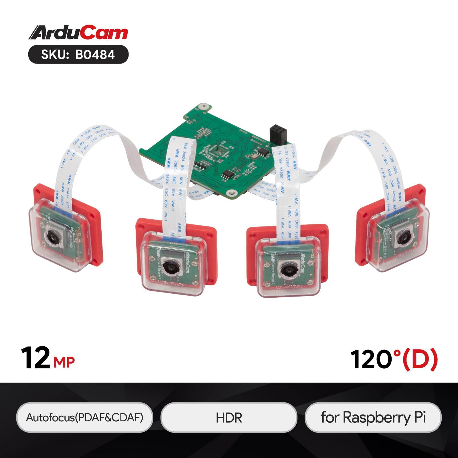 Amazon.co.jp: Arducam Raspberry Piカメラ用 12MP IMX708 クアッド