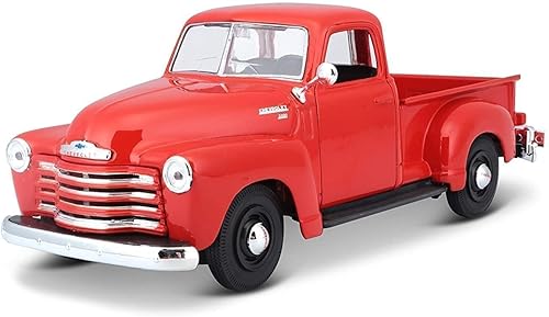 Maisto 1:25 Escala 1950 Chevrolet 3100 Pickup Vehículo de camión fundido a presión (los colores pueden variar), rojo