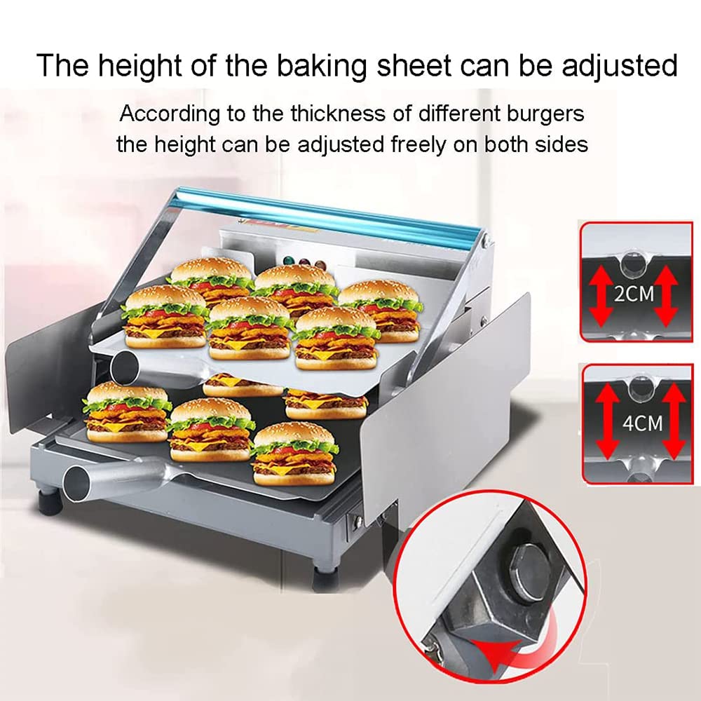 Grille-pain professionnel pains à hamburger avec minuterie, à chauffer le pain automatique antiadhésive restaurants de hamburgers