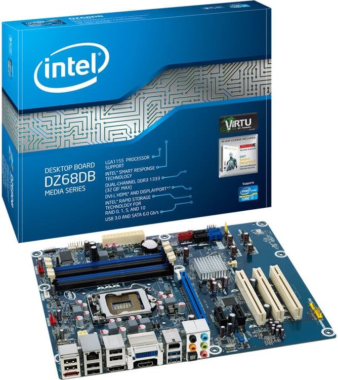 DZ68DB Desktop Motherboard - Intel Z68 Express Chipset - Socket H2 LGA-1155 - 1 Pack