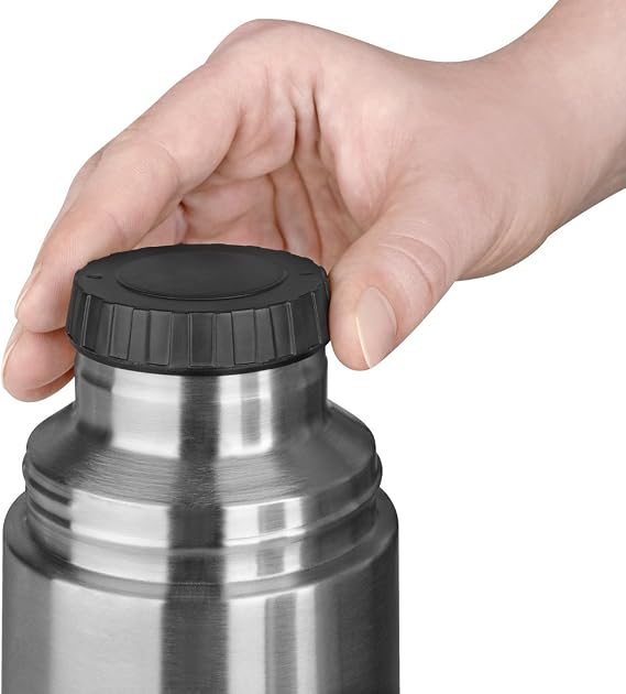 Emsa 502474 Captain Insulated Flask, Screw Cap, 1 Liter, Stainless Steel/Blue