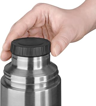 Emsa 502474 Captain Insulated Flask, Screw Cap, 1 Liter, Stainless Steel/Blue